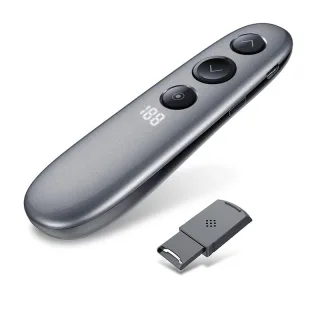 Wireless Presenter Digital Laser Pointer with Spotlight and Magnifier Vibration Timer U-Disk Receiver for PPT Presentati