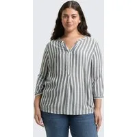 TOM TAILOR PLUS Langarmbluse Blusen & Shirts Plus Size - Henleybluse mit Streifenmuster