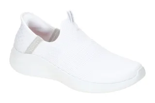 Skechers 149708 WHT ULTRA FLEX 3.0 White Slipper - Vegan, Maschinen waschbar