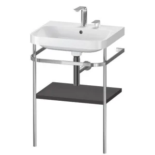 Duravit Happy D.2 Plus c-shaped Set mit Metallkonsole Graphit Supermatt 575x490x850 mm - HP4835E8080 HP4835E8080