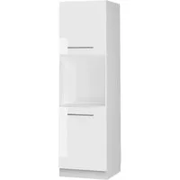 Vicco Herdumbauschrank Fame-Line, Weiß Hochglanz/Weiß, 60 cm mit offenem Regal (1-St)