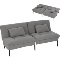 Woltu Schlafsofa, 2-Sitzer-Schlafsofa rutschfest mit 2 Kissen Verstellbarer Rückenlehne