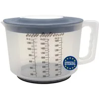 mucHome Messbecher 3in1 Rührbecher 2L mit Spritzschutz, Verschlussdeckel und Ausgießer