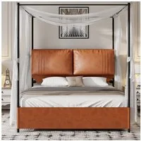 ANYSUN Bettgestell Wählbare 140*200 160*200 180*200cm (Set, ausgestattet mit 4 abnehmbaren, Baldachin-Säulen), Hausbett