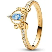 Pandora Fingerring Vergoldeter Disney Cinderella Ring mit blauem Zirkonia von PANDORA