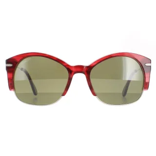 Serengeti Semi Rimless Womens Silber Rot Streaky Polarisiert Grün 555nm Vinita