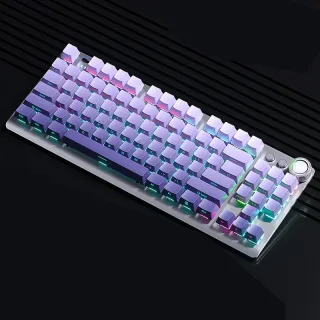 AULA F3001 Tri-mode Mechanical Keyboard with Multifunctional Knob 87-keys Gradient Color RGB Lighting 2000mAh Battery E-