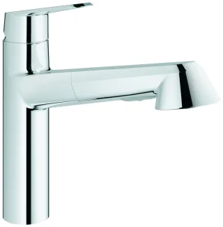 GROHE EH-SPT-Batterie Eurodisc C 32257 flacher Auslauf Spülbrause auszb. chrom 32257002