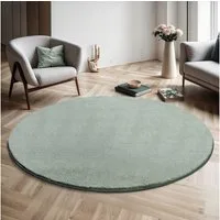 the carpet Teppich kuschelig & Super Soft, Anti-Rutsch Unterseite, rund, Höhe: 16 mm, Waschbar bis 30 Grad, Felloptik, Wohnzimmer Teppich, Kundenliebling