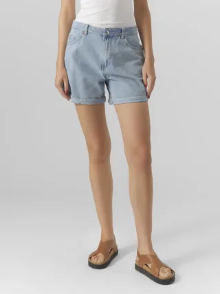 VERO MODA - VMZURI HR LOOSE DENIM SHORTS MIX GA NOOS Light Blue Denim - Gr. - XS