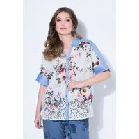 MIAMODA Longbluse Bluse Loose Fit Materialmix