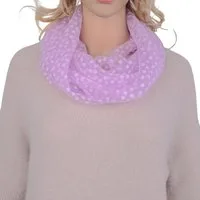MIRROSI Loop Damen Schal Unifarbe mit Punktenmuster HALBTRANSPARENTm Schlauchschal, (ca. 150x35cm Zweimal um den Hals wickelbar)