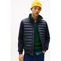 Tommy Hilfiger Steppjacke MIX MEDIA mit Stehkragen unifarben, casual, regular fit, Baumwollmix