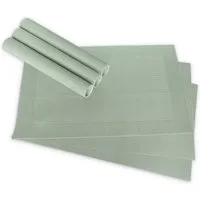 matches21 HOME & HOBBY Platzset Tischsets BORDA 6er Set Pastell-grün als Tischuntersetzer, (6-St), Abwaschbare Platzsets als Tischunterlagen für Ess-Tisch Tisch-Deko