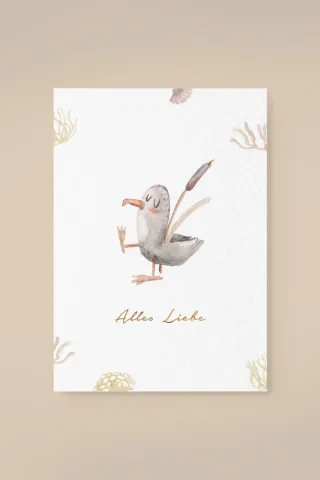 Leevje Postkarte Möwe "Alles Liebe"