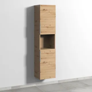Sanipa 3way Hochschrank mit 2 Türen und 1 offenem Fach, Eiche Natural-Touch UM11785