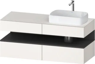 Duravit Qatego Konsolenwaschtischunterbau wandhängend Weiß Supermatt 1400x550x600 mm - QA47660498400 QA4766049840000