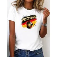 RMK T-Shirt Damen Shirt Rundhals Fußball Deutschland WM aus Baumwolle