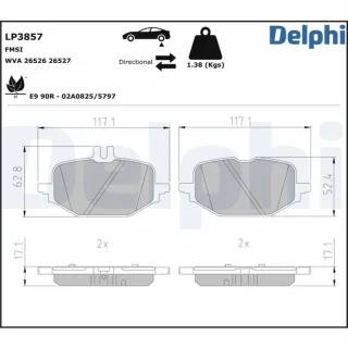 Delphi Bremsbel?ge hinten Mercedes C-Klasse W206 LP3857
