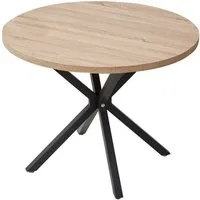 GrandCA HOME Esstisch Runder Esstisch, Küchentisch im Skandinavischen Stil (1-St), aus MDF, mit Metallbeine, 100 x 76.5 cm