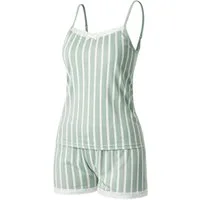 fashionshowcase Pyjama Damen Sommer Schlafanzug kurz Spaghettiträger Set Baumwolle (Hausanzug, 2-teiliges Set) atmungsaktiv, weich, hautfreundlich