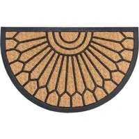 HANSE Home Fußmatte Mix Mats Gummi-Kokos Halbrund Geometric Ornament, Türmatte, halbrund, Höhe: 15 mm, Kokos, Gummi, Schmutzfangmatte, Outdoor, Rutschfest, Innen, Kokosmatte