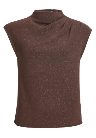 SWING - Oberteil aus Glitzergarn chocolate brown - Gr. - 36