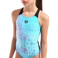 Arena Badeanzug G ARENA MULTI COLOURS SWIMSUIT V BACK für Mädchen für intensives Schwimmtraining, sportlicher Stil