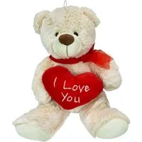 SUNKID Kuscheltier Plüschbär mit Herz Kuschelbär I Love You als Geschenk 28 cm