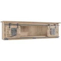 Massivmoebel24 Wandregal RAILWAY, 1-tlg., Mango 130x25x35 whitewash lackiert RAILWAY #365