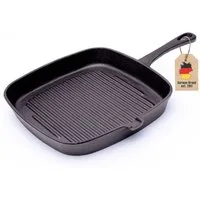 Intirilife Bratpfanne, Gusseisen (1-tlg), Antihaft Grillpfanne Gusseisenpfanne Bratpfanne für Gas Induktion 23cm
