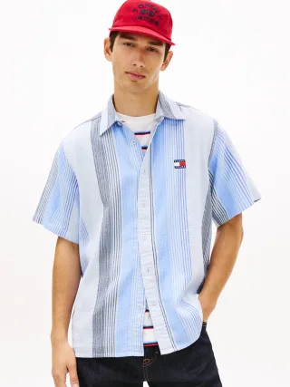 Tommy Jeans (PVH Group) - TJM RLX STRIPE SS SHIRT EXT Sweet Blue Stripes - Gr. - S