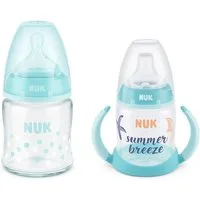 NUK Babyflasche NUK First Choice Babyflasche aus Glas120ml & Trinklernflasche 150ml