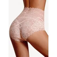 Lovolotti Taillenslip High Waist Panty Hipster mit figurschmeichelnder Passform Sexy Spitzen-Unterhose