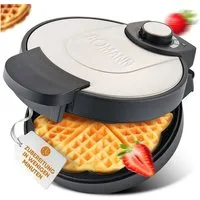 BOMANN Waffeleisen WA 1365 CB, Waffeleisen 18cm Backfläche, antihaftbeschichtet