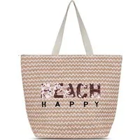 normani Strandtasche Große Strandtasche Meeru, XXL Schultertasche mit Reißverschluss und wasserdichten Innetasche
