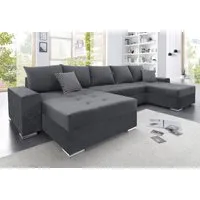 COLLECTION AB Wohnlandschaft Josy XXL U-Form, B: 333 cm, mit 2 Recamieren 77 & 97 cm, Bettfunktion, Bettkasten & 2 Zierkissen, Federkern