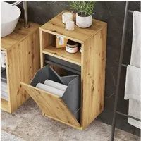 Vicco Wäscheschrank Viola, Artisan/Grau, 38 x 80 cm mit Wäschkorb (1-St)