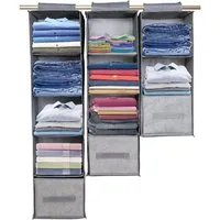 Sunicol Hängeregal Kleiderschrank Organizer, Hängend, Schubladen Schrank, 3/4/5 Lagen, Für Regale & Aufbewahrung, Abnehmbare Schubladen, Stoffbox