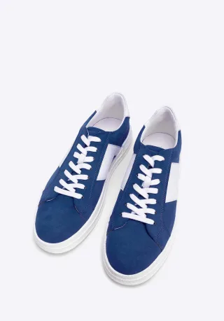 Wittchen Herren-Sneaker mit kontrastierender Sohle, marineblau, Öko-Leder