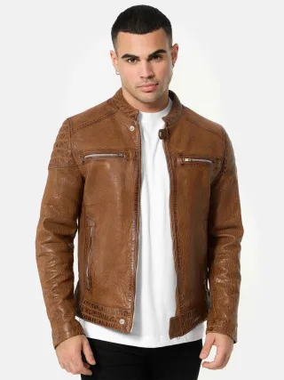 Tazzio Herren Lederjacke