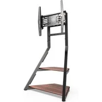 FITUEYES TV-Ständer mobile TV-Halterung mit Rädern, Ablagen, 32-65 Zoll, (bis 65,00 Zoll, höhenverstellbar, ±15° schwenkbar, 5° bis -15° neigbar)