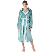 Bellivalini Bademantel Damen Bademantel lang mit Kapuze und Gürtel BLV50-168, Lang, Polyester, Seitentaschen