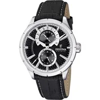 Festina Multifunktionsuhr Retro F16573/3, Armbanduhr, Quarzuhr, Herrenuhr, Lederarmband, Datum