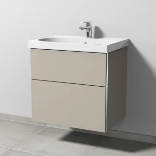 Sanipa 3way Waschtischunterbau zu Geberit Acanto Waschtisch mit 2 Auszügen, Kaschmir-Matt BP4161U