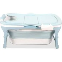 Clanmacy Badewanne Badewanne Faltbare Erwachsene Klappbadewanne blau 118cm