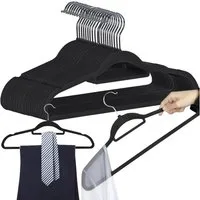 LA CUTE Kleiderbügel Kleiderbügel-Set rutschfest 10er-Pack mit Haken für Schals & Gürtel, (Kleiderbügel-Set aus robustem Kunststoff mit rutschfester Beschichtung, 10-tlg), Rutschfeste Kleiderbügel mit drehbarem Haken und Multifunktionshaken
