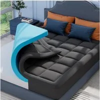 Elemuse, Topper H3/H4 Gel Memory-Schaum Matratzentopper, Waschbar Bezug, 7 cm hoch, Komfortschaum, Atmungsaktiv, Druckverteilung, Topper für Boxspringbett