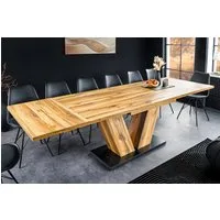 riess-ambiente Esstisch MONTREAL 180-280cm natur - Eiche-Design, ausziehbar, V-Gestell (Einzelartikel, 1-St), Industrial Look für Esszimmer & Konferenzraum – ideal bis 12 Personen