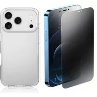 OLi Sichtschutzfolie Transparente Hülle mit Sichtschutzglas Privacy für IPhone 17, (Air / Pro / Pro Max, 2-St., Panzer Schutz Spar Set 2in 1), mit Kamera Schutz Stoßfeste TPU Silikon & Displayschutz